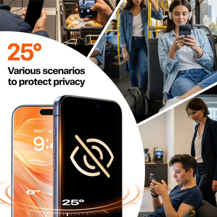 Torras - Torras iPhone 17 Härdat Glas Skärmskydd Privacy - Svart