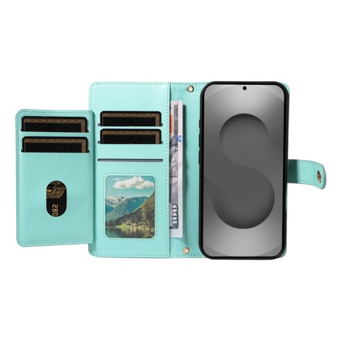 OEM - Rhombus Samsung Galaxy S26 Ultra Fodral Äkta Läder - Ljusgrön