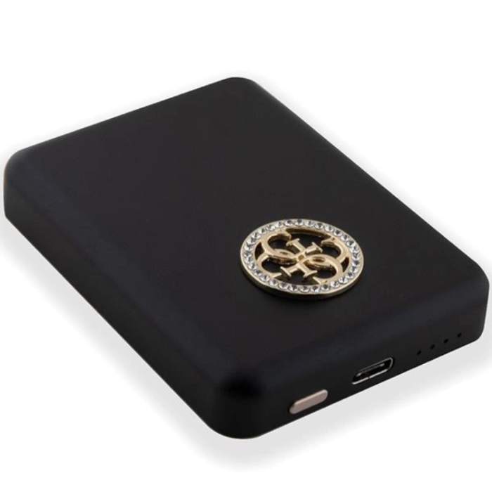 Guess - Guess Magsafe Powerbank 5000mAh 15W 4G Strassed Metal Logo - Svart
