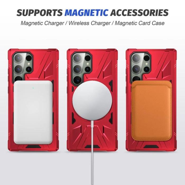 Taltech - Galaxy S24 Ultra Mobilskal Magsafe Kickstand - Röd