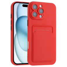 A-One Brand - iPhone 16 Pro Max Mobilskal Korthållare TPU - Röd