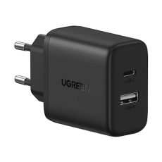 Ugreen - Ugreen GaN Snabbladdare 20W USB-C - USB-A - Svart