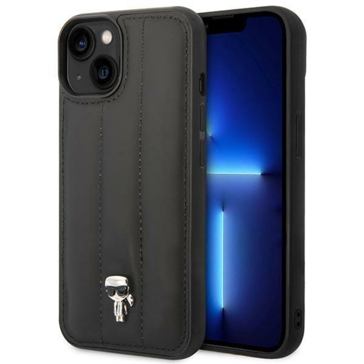 Karl Lagerfeld iPhone 14 Skal Puffy Ikonik Pin - Svart