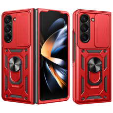 A-One Brand - Galaxy Z Fold 7 Mobilskal Kickstand Glida Kamera - Röd