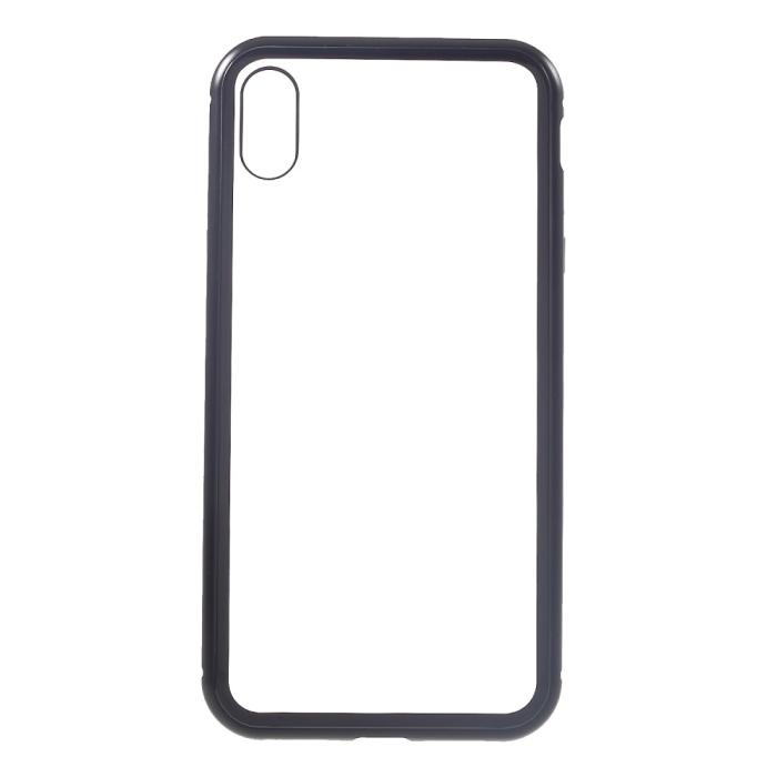 A-One Brand - Magnetisk Metal skal med Härdat Glas iPhone Xs Max - Svart