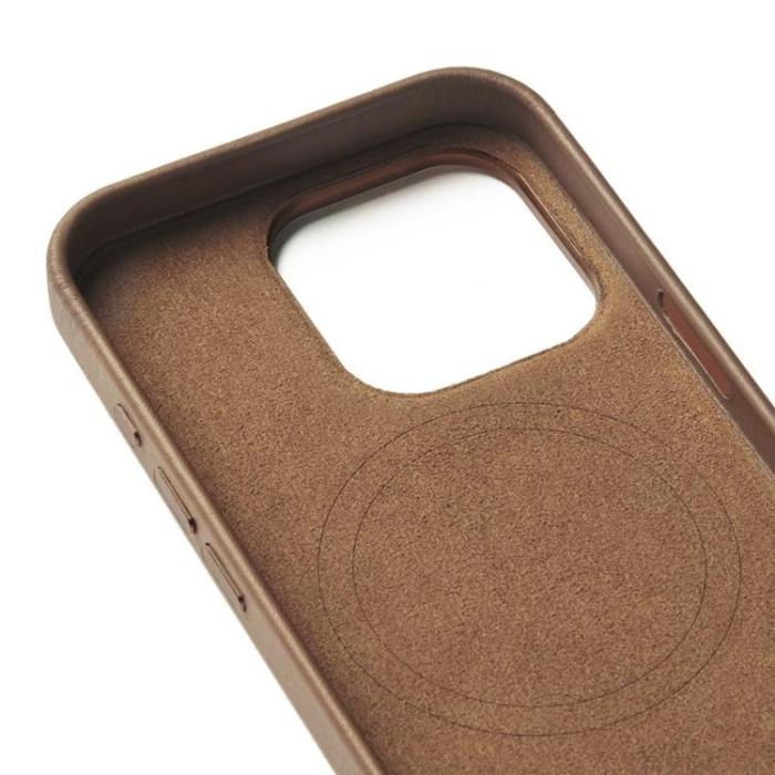 Mujjo - Mujjo iPhone 16 Pro Mobilskal MagSafe Korthållare - Tan