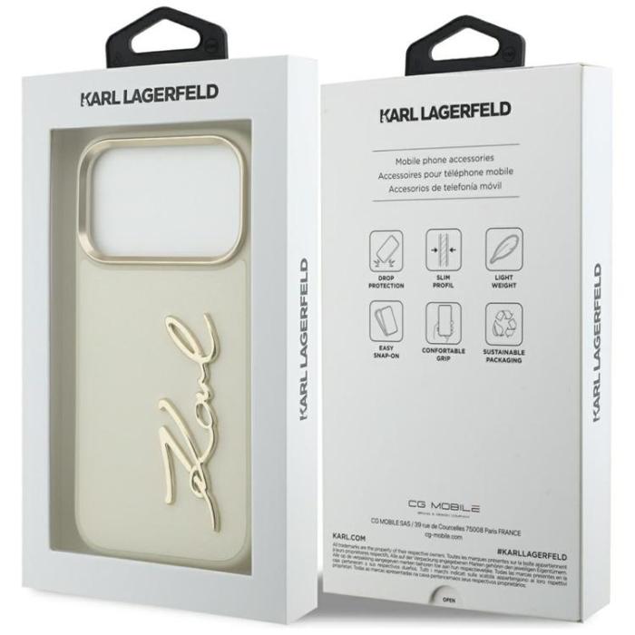 KARL LAGERFELD - Karl Lagerfeld iPhone 17 Pro Mobilskal Karl Script Logo - Beige
