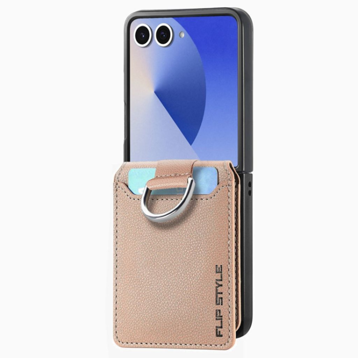 A-One Brand - Galaxy Z Flip 7 Mobilskal Korthållare Kickstand - Beige