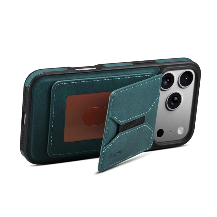 DENIOR - DENIOR D17 iPhone 17 Pro Max Mobilskal MagSafe Kortpåse - Grön
