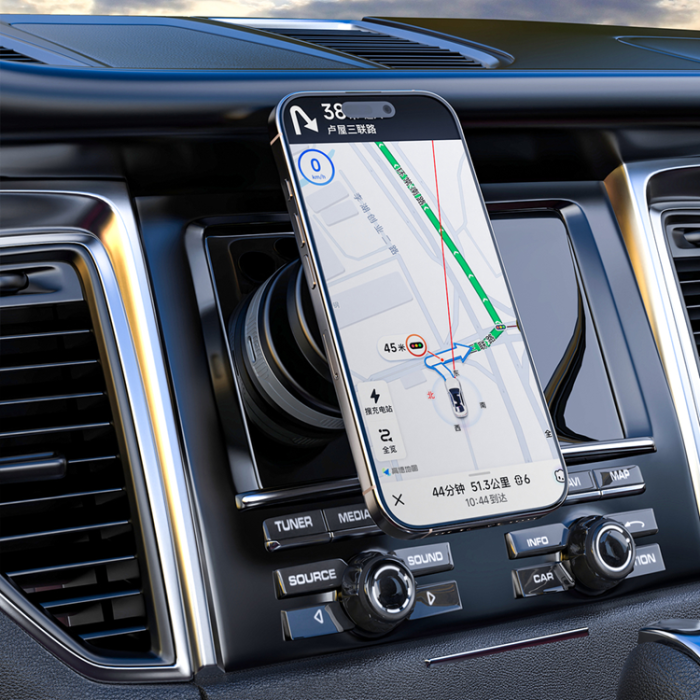 Dudao - Dudao MagSafe Bilhållare med 15W Trådlös laddare F24MAX - Svart