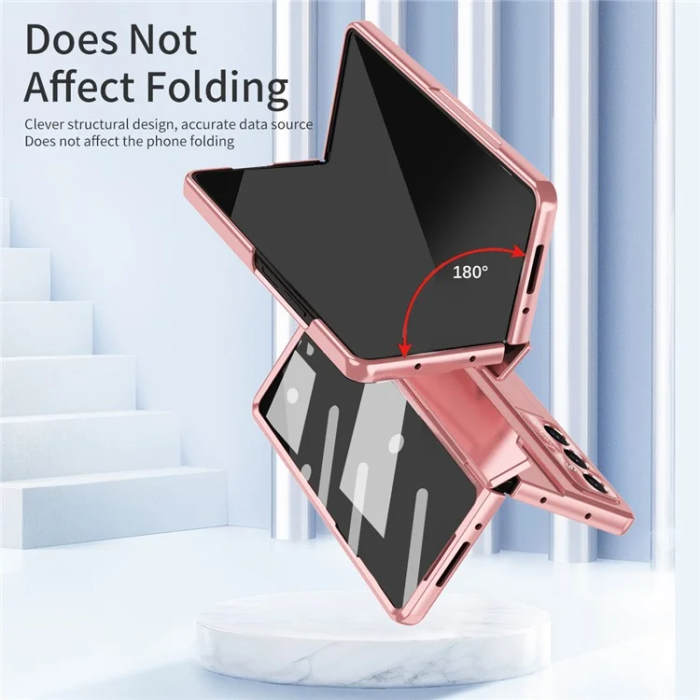 A-One Brand - Galaxy Z Fold 7 5G Mobilskal med Skärmskydd Hinge - Rosa