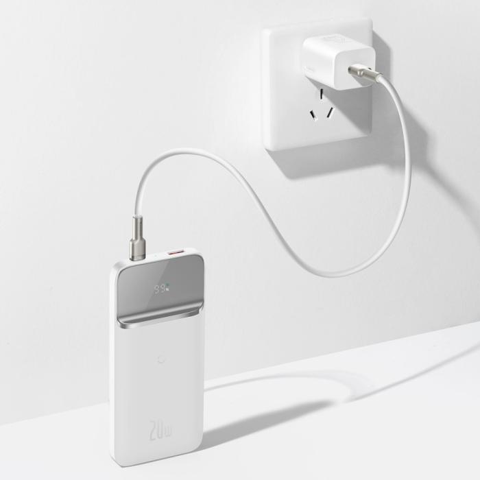 BASEUS - BASEUS Magnetic Magsafe Trådlös Powerbank 20W 10000mAh - Vit