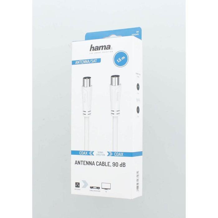 Hama - Hama Antennkabel 90dB 1.5m - Vit