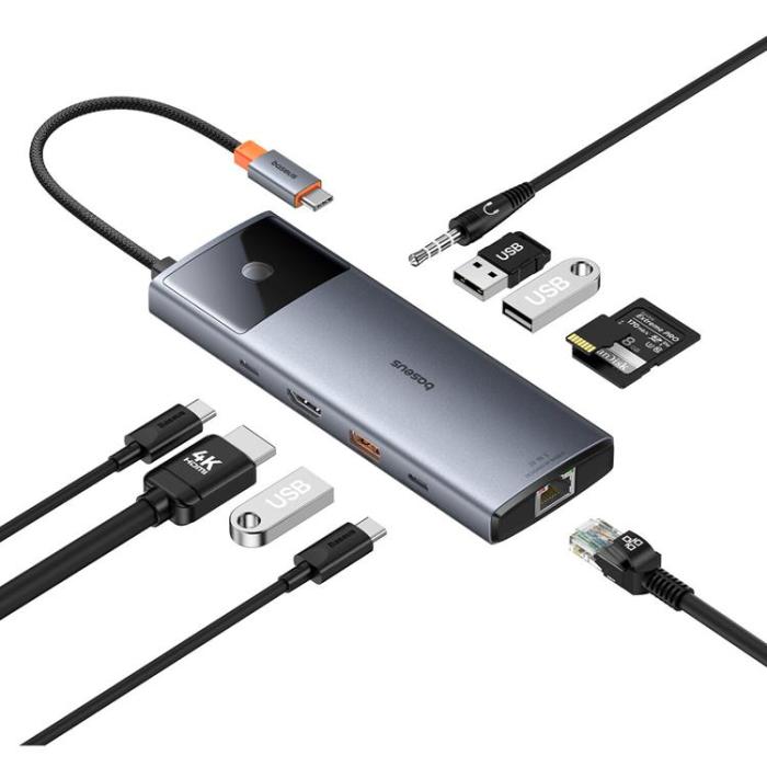 BASEUS - Baseus 11in1 HUB USB-C Till USB-C / 3x USB-A - Grå