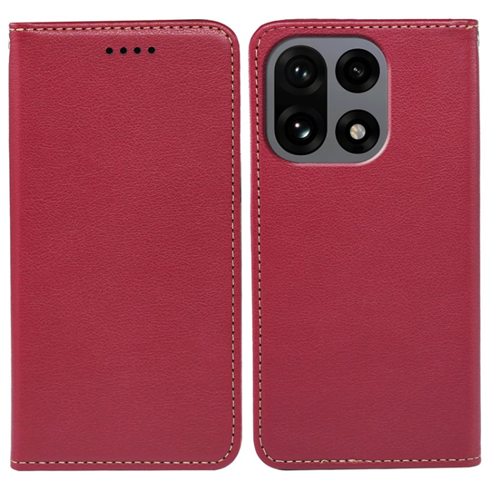 A-One Brand - OnePlus 15 Plånboksfodral RFID Blocking Closure Läder - Röd