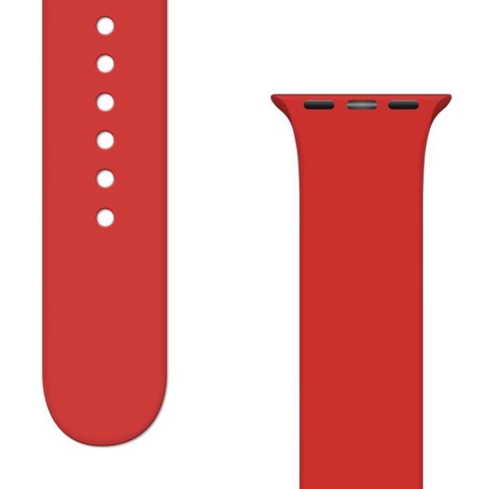 OEM - Apple Watch 2/3/4/5/6/7/SE (45/44/42mm) Armband Silicon APS - Röd