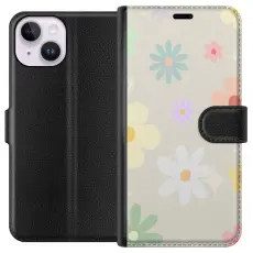 Gustaf - Pl&aring;nboksfodral till Apple iPhone 14 med fejdande blommor