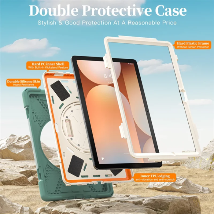 A-One Brand - Galaxy Tab A11 Plus Mobilskal Kickstand Silikon Axelrem