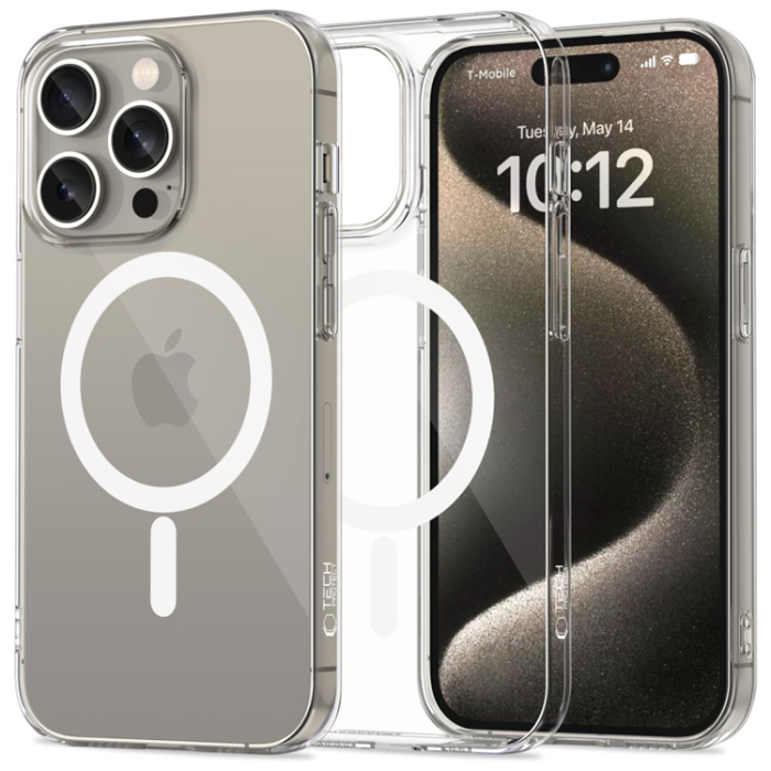 Tech-Protect - Tech-Protect iPhone 15 Pro Max Mobilskal Magsafe Flexair - Clear