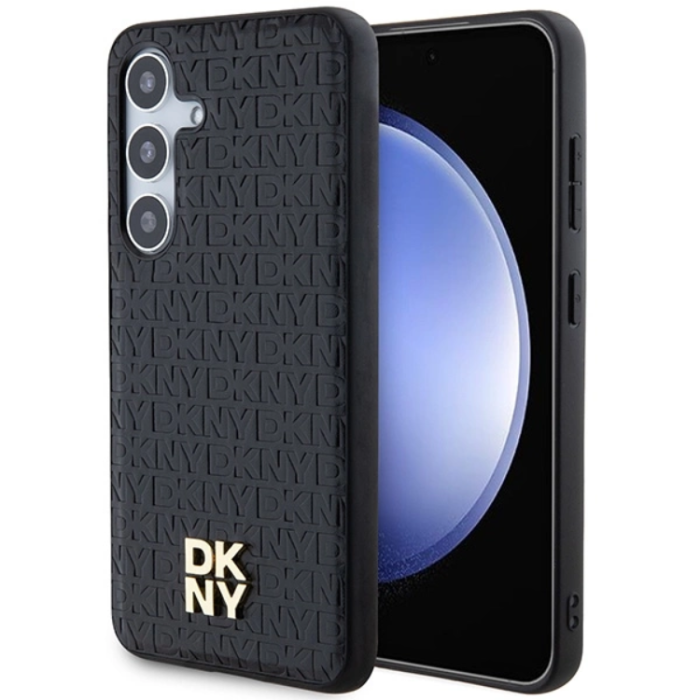 DKNY - DKNY Galaxy S24 Mobilskal Magsafe Läder Pattern Metal Logo