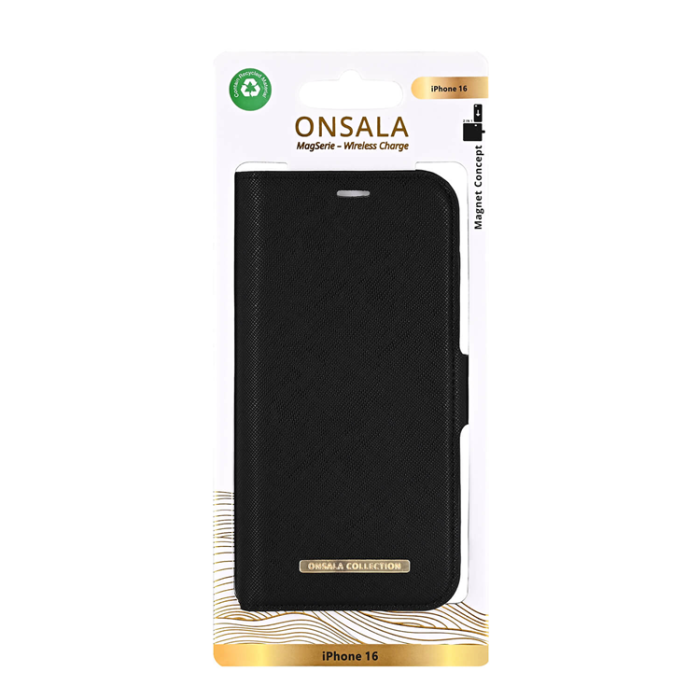 Onsala - Onsala iPhone 16 Plånboksfodral MagSafe Eco - Svart