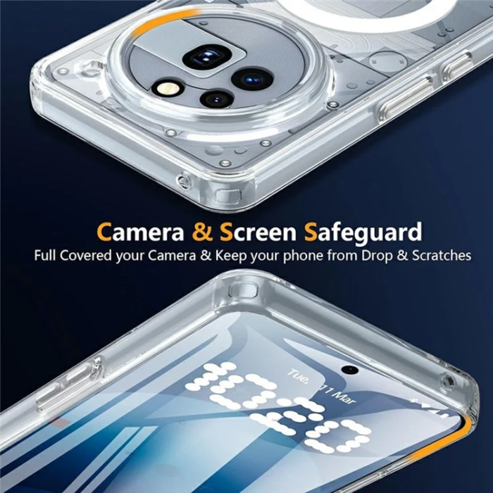 A-One Brand - Nothing Phone (3a) Pro Mobilskal MagSafe Anti Drop - Transparent