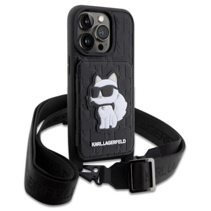 KARL LAGERFELD - Karl Lagerfeld iPhone 14 Pro Halsbandsskal Crossbody Monogram