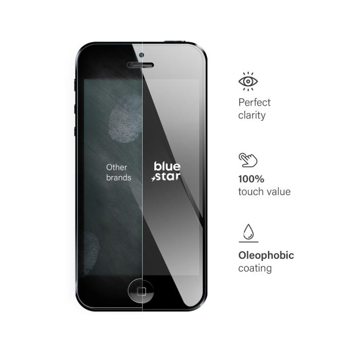 Blue Star - Blue Star Härdat Glas Skärmskydd till Apple iPhone 5/5S