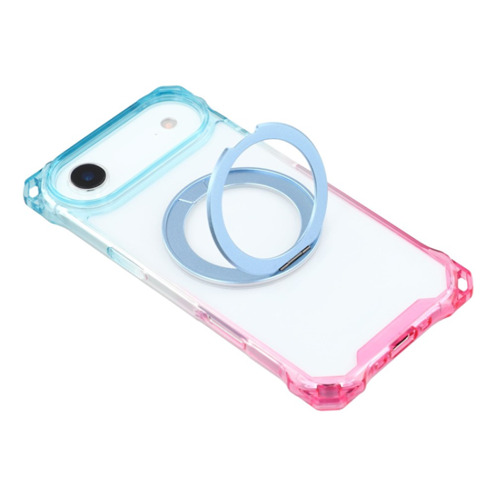 A-One Brand - iPhone Air Mobilskal MagSafe Kickstand - Gradient Blå / Rosa