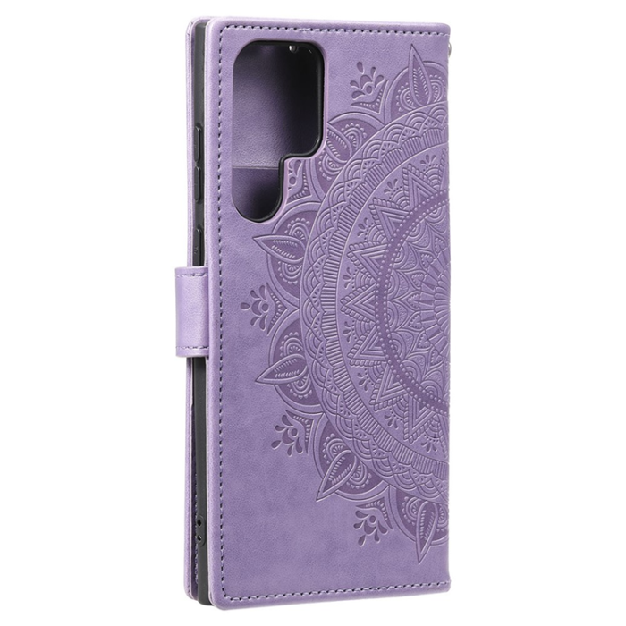 A-One Brand - Galaxy S26 Ultra Plånboksfodral Imprinted Totem Läder - Lila