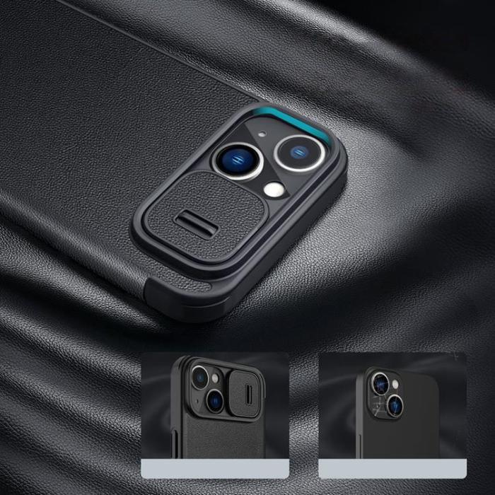 Nillkin - Nillkin iPhone 14 Plus Plånboksfodral Qin Cloth Pro - Grå
