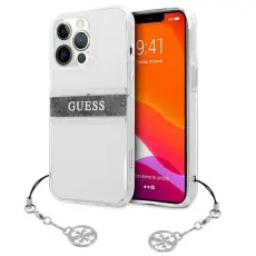 Guess - Guess Grey Strap Charm Skal iPhone 13 Pro / 13 - Transparent