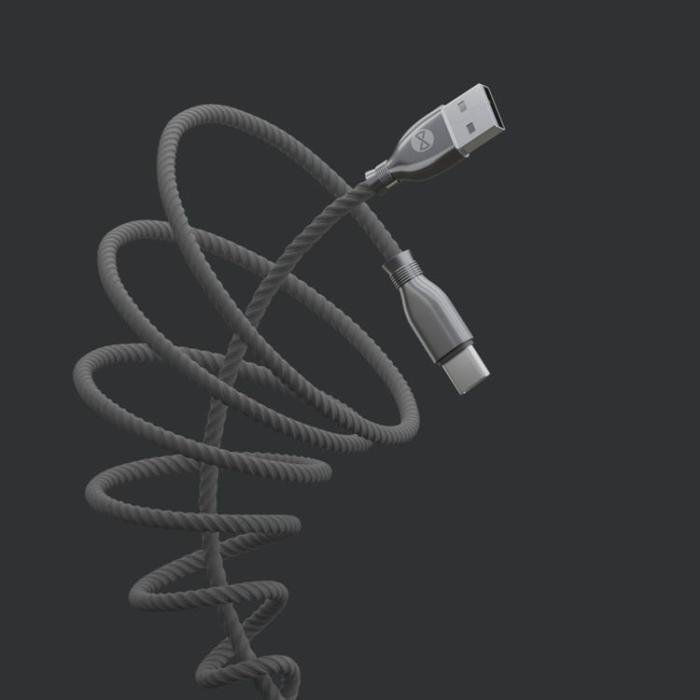 Forever - Forever Tornado USB-C till USB-A kabel 1m 3A - Svart