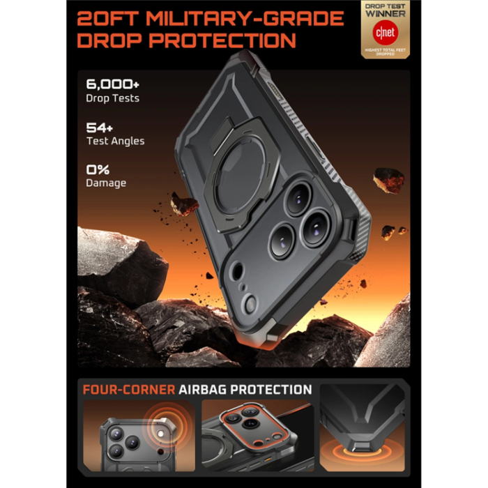 SupCase - Supcase iPhone 17 Pro Max Mobilskal Magsafe Kickstand UB Grip - Grå