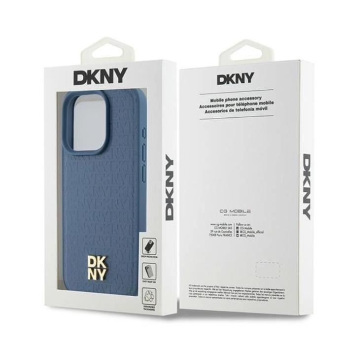 DKNY - DKNY iPhone 15 Pro Mobilskal Magsafe Läder Pattern Metal Logo