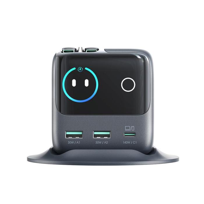 Joyroom - Joyroom Bordsladdare 140W med 5 Portar GaN Dubbla Utdragbara Kablar