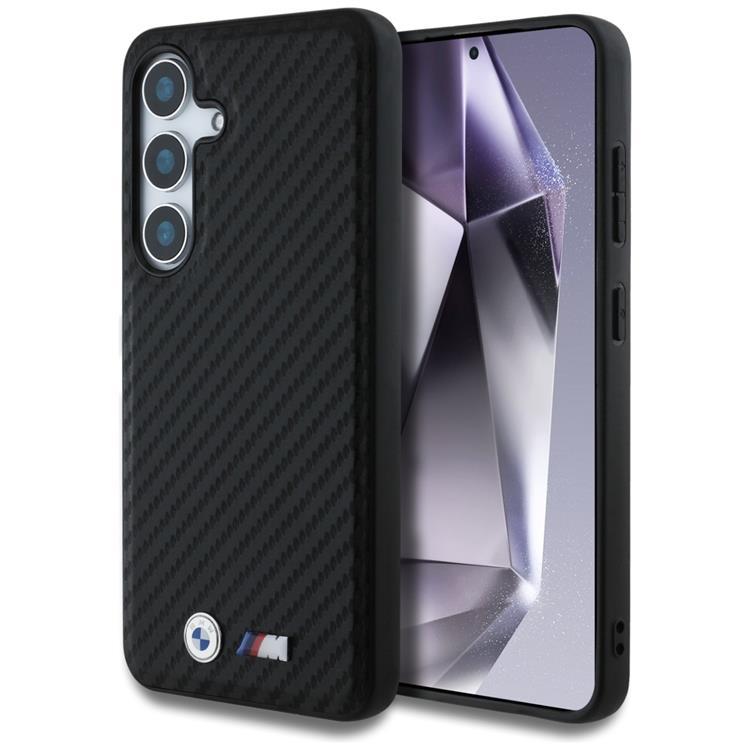 BMW Galaxy S25 Mobilskal MagSafe Läder Carbon - Svart | 2353 | AlltMobil