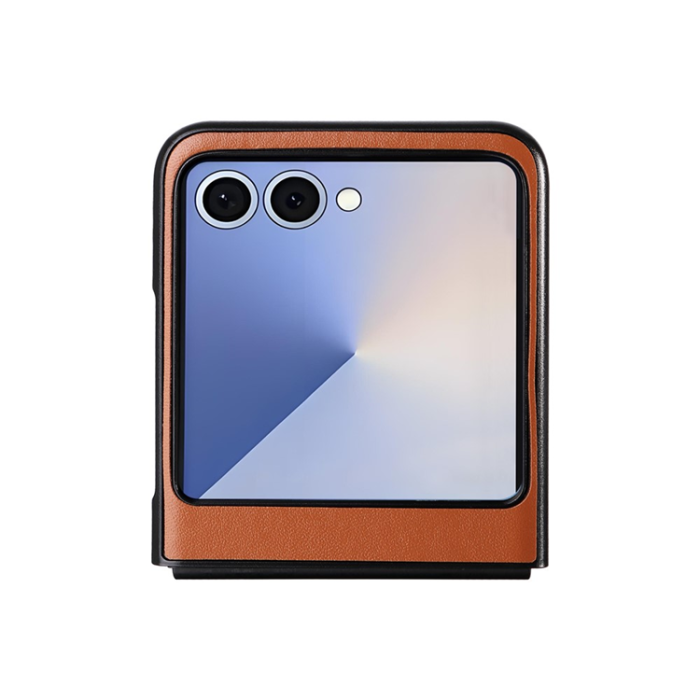 A-One Brand - Galaxy Z Flip 7 Mobilskal PU Läder Protective - Brun