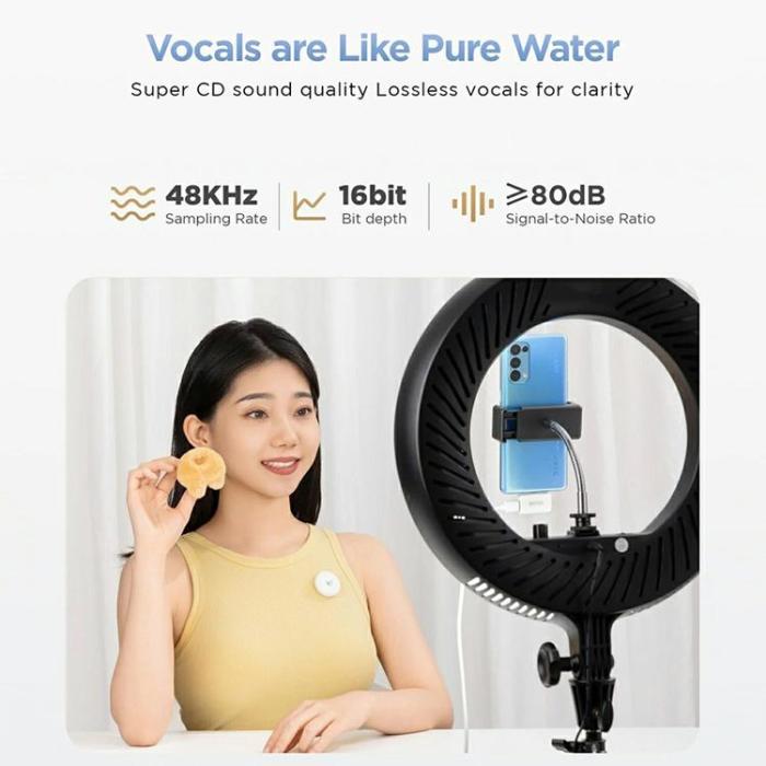 BOYA - BOYA Sändare Knappformad Trådlös Lavalier Mikrofon Omic-U 2 - Vit