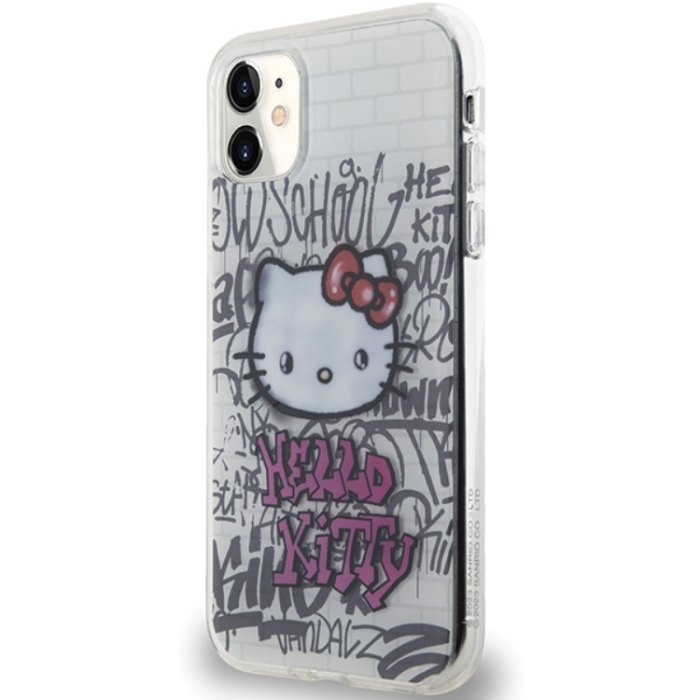 Hello Kitty - Hello Kitty iPhone 11/Xr Mobilskal Kitty On Bricks Graffiti - Vit