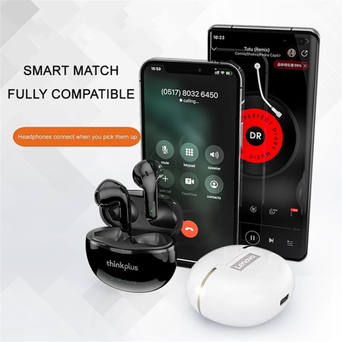 Lenovo - LENOVO TWS Trådlösa Bluetooth-Hörlurar In-ear Thinkplus X16 - Svart