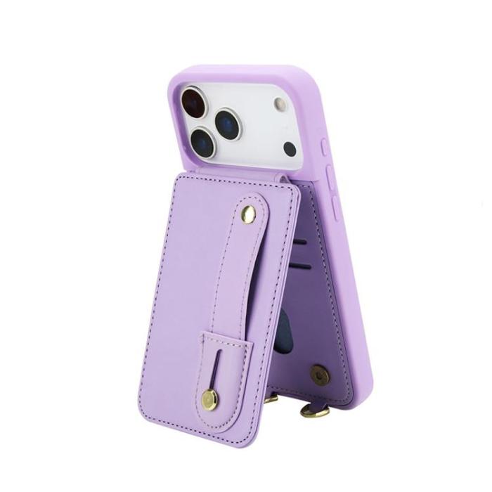 A-One Brand - iPhone 17 Pro Max Mobilskal korthållare Med Axelrem - Lila