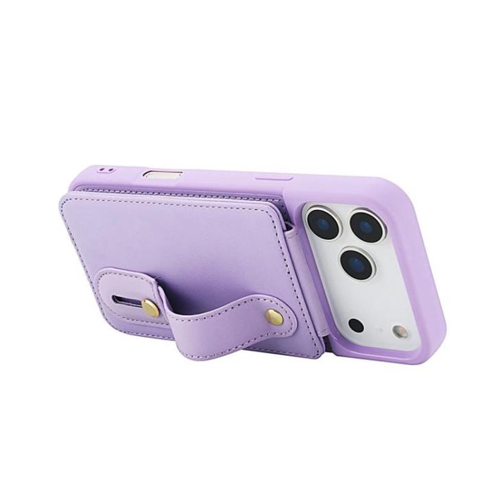 A-One Brand - iPhone 17 Pro Max Mobilskal korthållare Med Axelrem - Lila