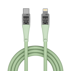 QUALO - QUALO USB-C - till Lightning Kabel 1.5m 2.4A Transparent nylon