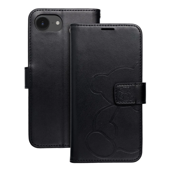 A-One Brand - iPhone 16e Plånboksfodral Mezzo - Teddy Bear Svart