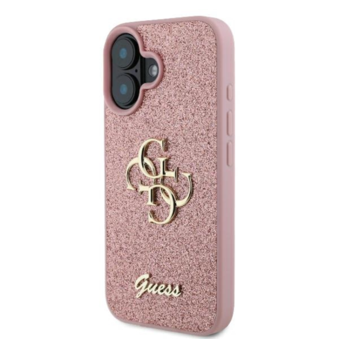 Guess - Guess iPhone 16 Plus Mobilskal Fixed Glitter Big 4G - Rosa