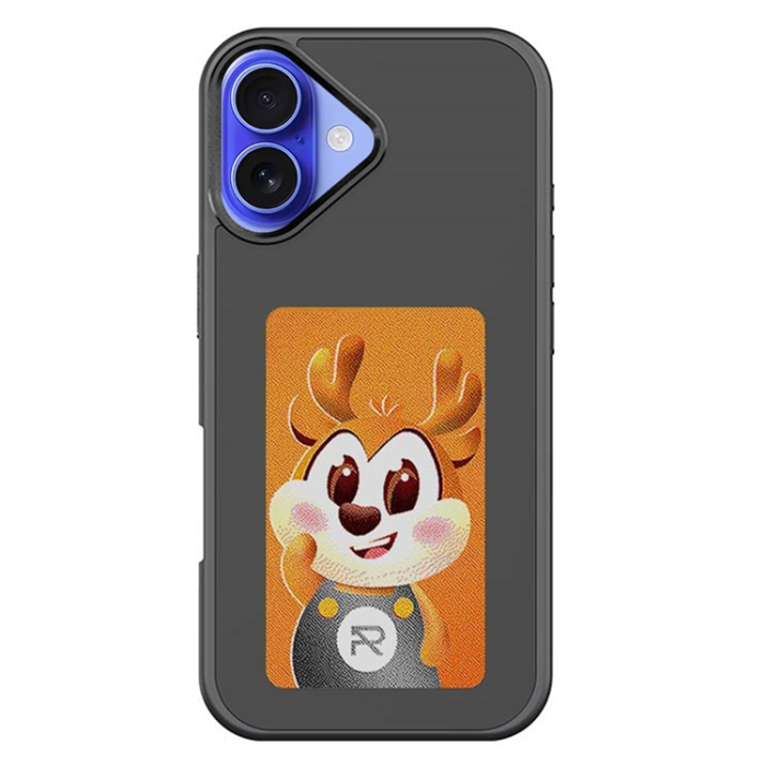 A-One Brand - iPhone 16 Plus Mobilskal NFC DIY Customized HD Smart E-Ink - Svart