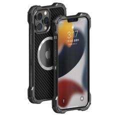 R-JUST - R-JUST Mobilskal till iPhone 13 Pro Carbon Fiber Aluminium Grey 6.1"
