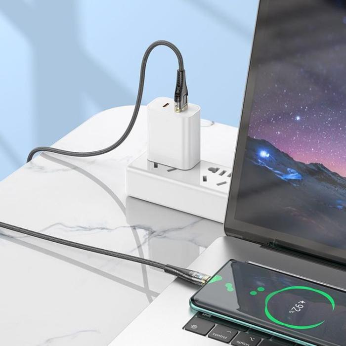 Hoco - HOCO USB-A till USB-C Kabel 2.4A 1.2m U121 - Svart