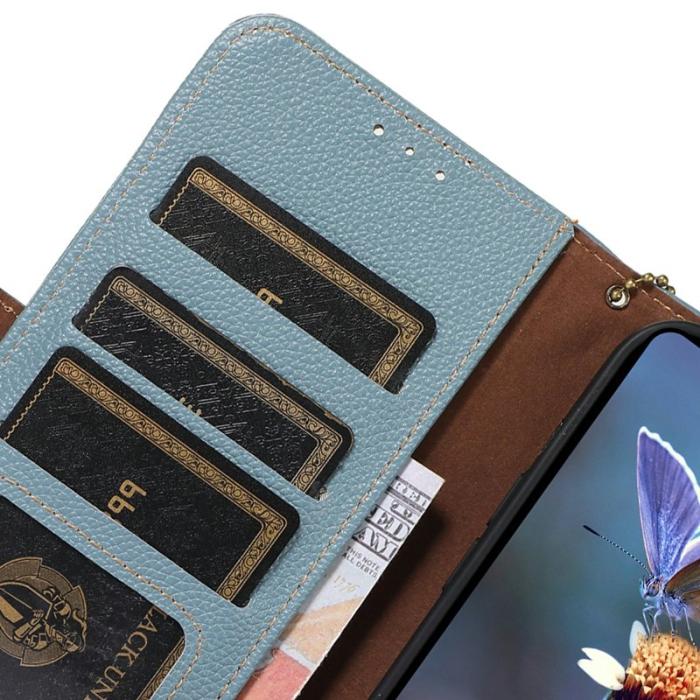 OEM - Mobilfodral för Samsung Galaxy S26 Plus Äkta läder RFID - Blå